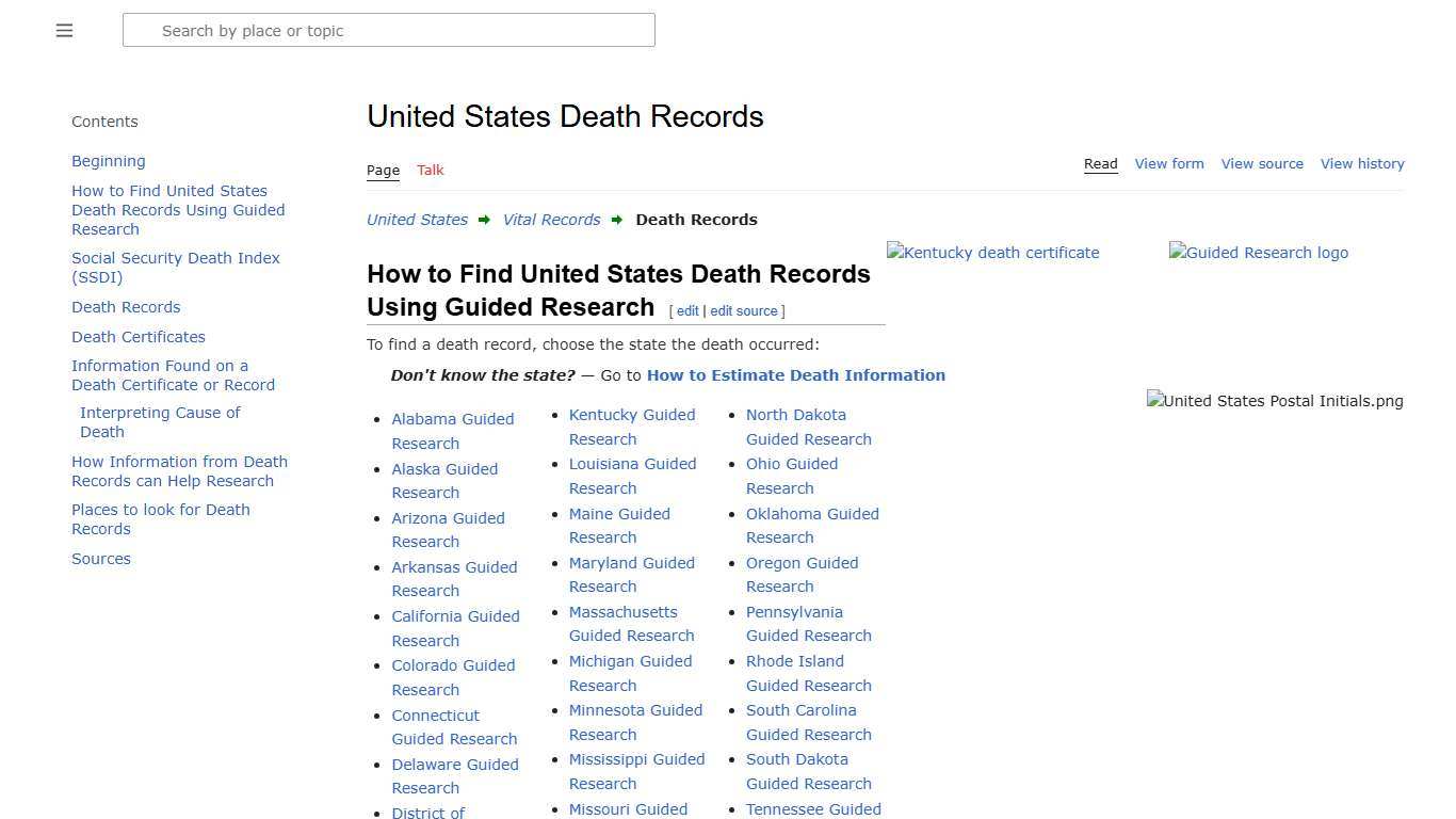 United States Death Records • FamilySearch
